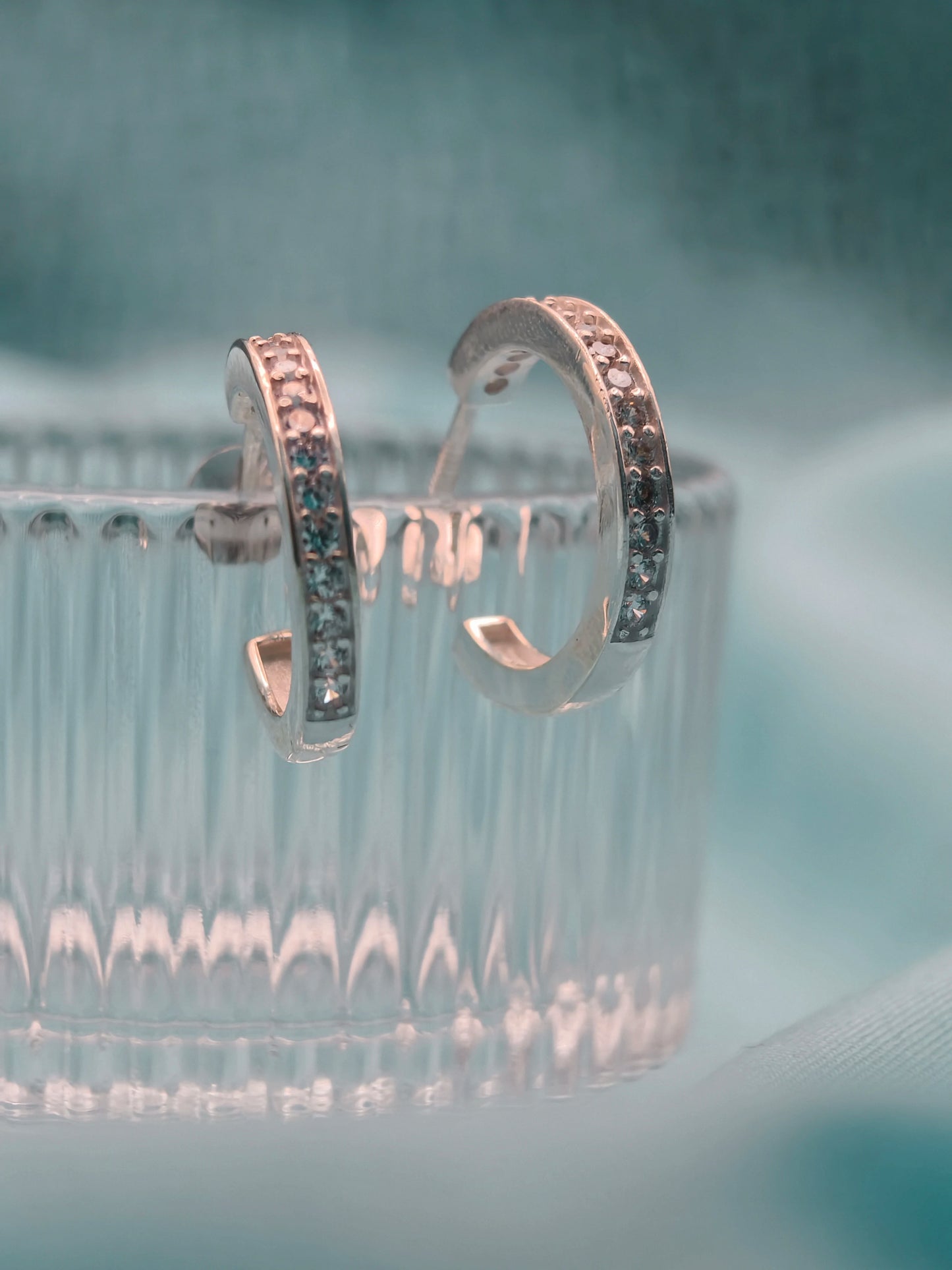 Luna Spark Silver Hoop Earrings