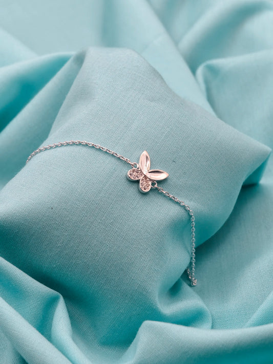 Flutter Grace butterfly Silver Bracelet