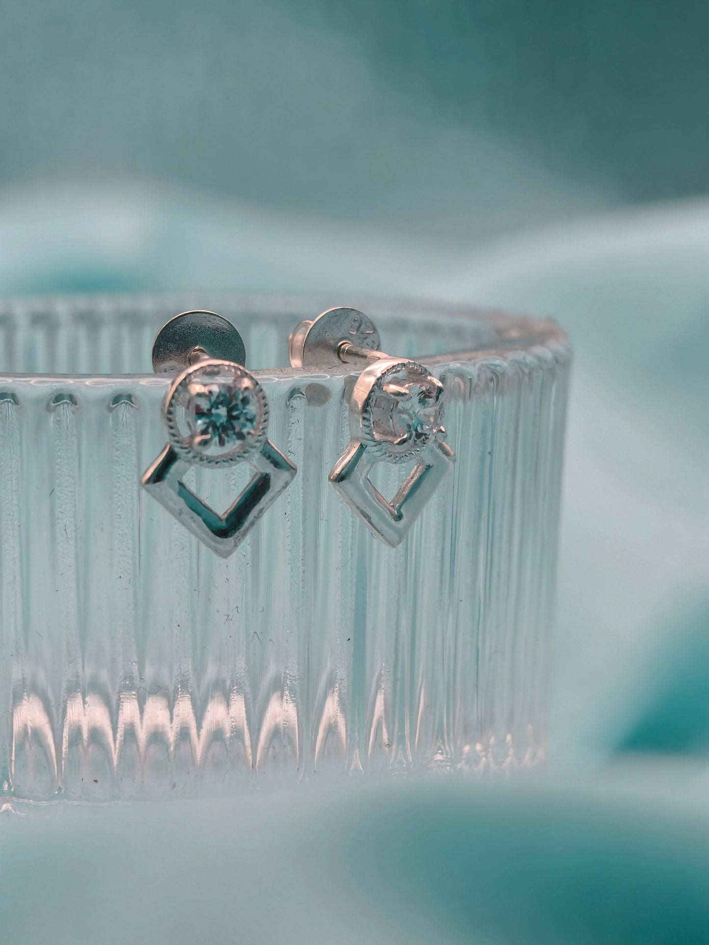 Nova Frame Silver Stud Earrings