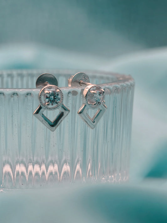 Nova Frame Silver Stud Earrings